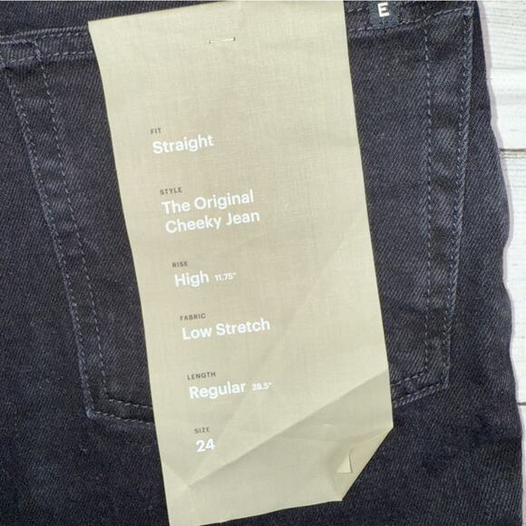 Everlane NWT Women's The Original Cheeky Jean with Stretch  Black Denim Size 24 - Picture 9 of 10